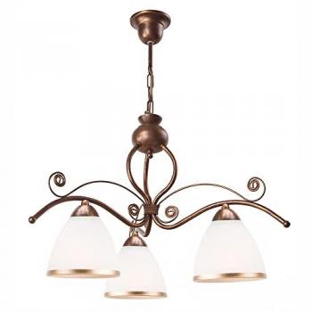 Roma White and Brown Ceiling Light with Three Bulbs