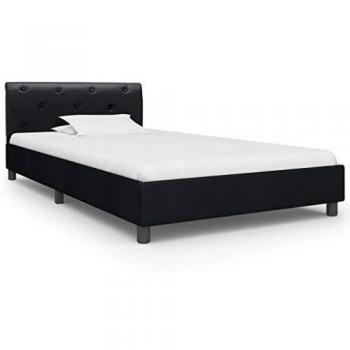 100x200 cm Black Faux Leather Bed Frame