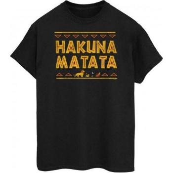 Disney Vrouwen De Leeuw van de Woestijn Hakuna Matata Katoen Broertje T-shirt L zwart