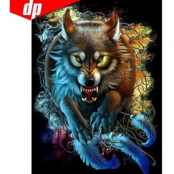 Peinture au diamant Arrivée complète Animaux Broderie de diamants Vente Broderie de diamants de loup 20X30 (édition limitée)
