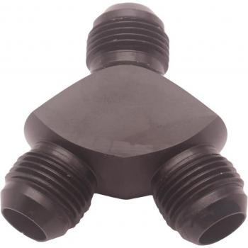 Adaptateur Y bloc Aluminium AN10 10AN double sortie 10AN mâle évasé noir