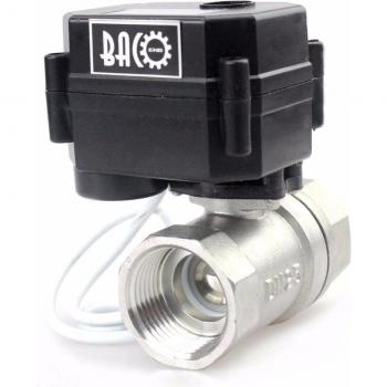Vanne motorisée à bille inox 2 voies DN15 1/2 12V/24VDC retour de position
