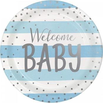 Creative Welcome Baby Paper Dinner Plates (Pack of 8)