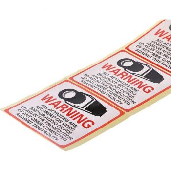 Safety Notice: Security Camera Operational Stickers