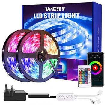 Bluetooth‑Free 15 m RGB LED Strip – WiFi, APP, IR Remote, Music Sync