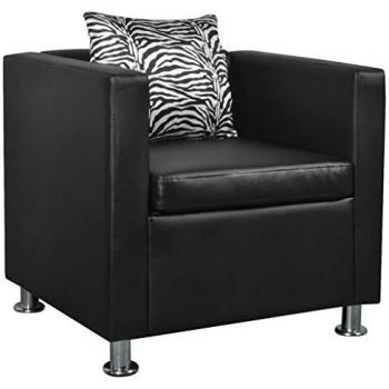 Stylish Black Faux Leather Armchair