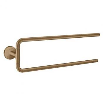 Porte-serviettes à deux bras pivotant 490mm, bronze brossé, Hansgrohe Axor