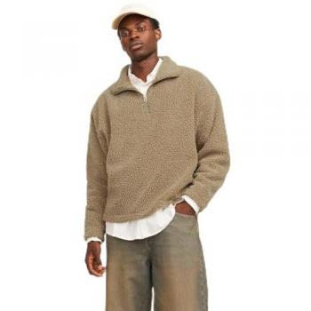 Sudadera Hombre Beige con Borreguillo – Jack & Jones