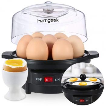 Homgeek Profi-Eierkocher Edelstahl mit Warmhaltesystem – 1‑7 Eier