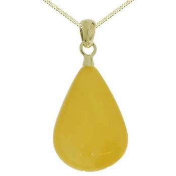 OSTSEE-SCHMUCK Kette mit goldfarbenem Tropfen-Anhänger