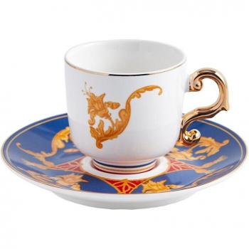 Taza de Café Lujosa con Platos de Cerámica Turca