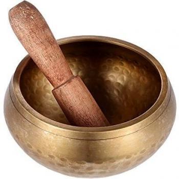ammoon Exquisite 2.8 Inch Handmade Tibetan Bell Metal Singing Bowl with Striker for Buddhism Buddhist Meditation Healing Relaxation Yoga