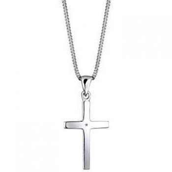 Collier en Argent 925 avec Croix Diamant DIAMORE