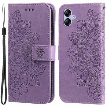 Cartera y Soporte Floral para Samsung Galaxy A04e 4G, F04 4G y M04 4G – Violeta