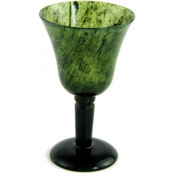 Copa de Jade Negro con Iluminación y Pato Mandarín