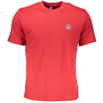 North Sails, T-Shirts, male, Red, Size: 3XL Short Sleeve Tee with Logo Applique