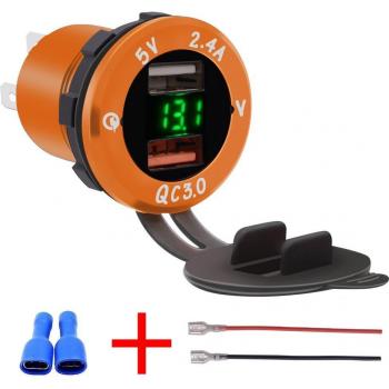 Universal Dual USB Fast Charging Car Charger DC12V-24V Waterproof