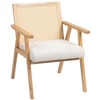 Fauteuil relax bois et rotin Homcom