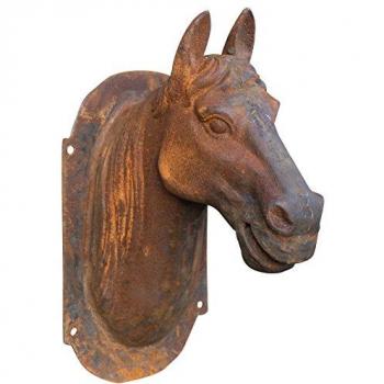 Biscottini Horse Head Wall Hanging Cast Iron Natural Rust Finish L18xDP30xH34 cm
