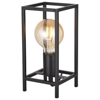 Vintage Style Matte Black Table Lamp with Cage Design