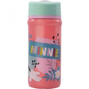 Bouteille en plastique rose et bleu Minnie