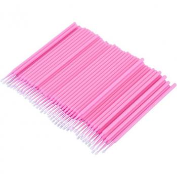 100 Disposable Tooth Applicators, Micro Brush, Medium Fine (Pink)