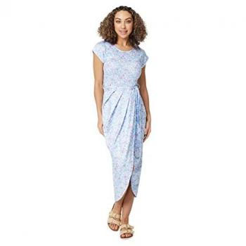 Izabel London Women's Light Blue Ditsy Tulip Midi – 18 UK