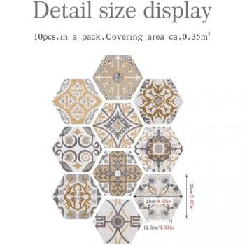 Pegatinas de piso hexagonal impermeables para decoración de TV y sofá