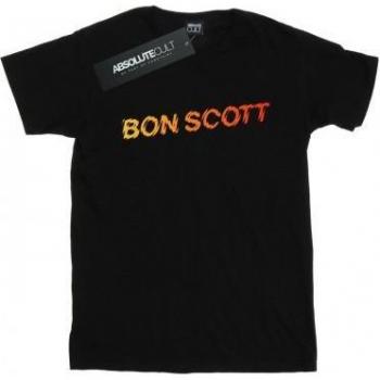 Top Bon Scott Logo Faltante Hombre L Negro