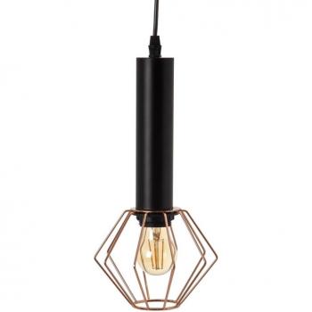 Lampadario Sospensione Nero Rame Ø 15 cm