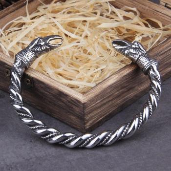 Men's Stainless Steel Raven Bangles