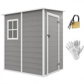 Abri de Jardin Outsunny – 122x149x192 cm – Structure en Aluminium + Portes Sécurisées – Couleur Gris
