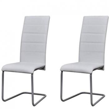 White Faux Leather Dining Chairs