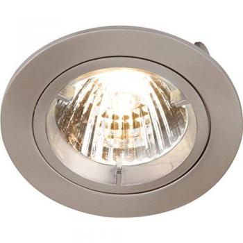 KnightsBridge IP20 230V GU10 Brushed Chrome Recessed Fixed Twist & Lock Downlight