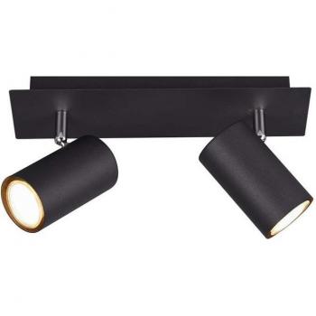 Marley Luz de Techo 2 Spots Cilindro Metal Negro 30 cm