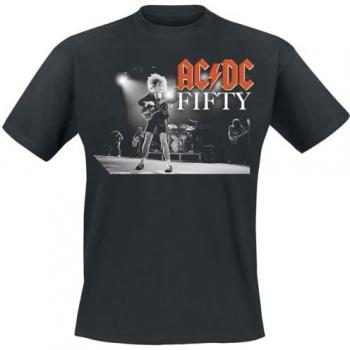 Tee-shirt à manches courtes AC DC Fifty Live noir – tailles M‑3XL, homme