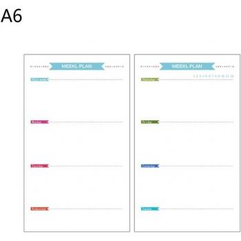 A6 6-Hole Weekly Organizer Paper