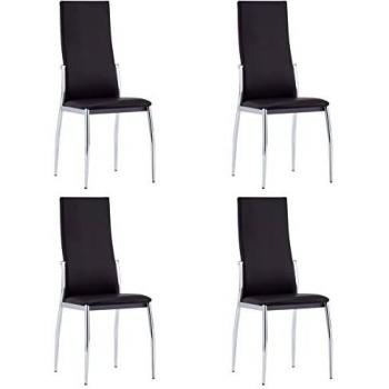 VidaXL Brown Faux Leather Dining Chairs Set of 4