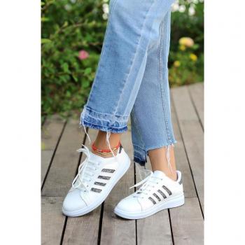 Zapatos potin mujer rosa con acabado blanco A1981-20