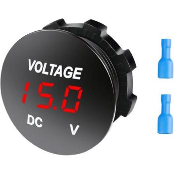 Voltímetro Digital para Automóviles y Motos, Pantalla LED, Impermeable, 5V-48V, 12V-24V