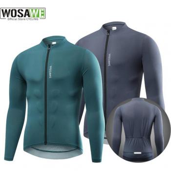 Maglia ciclismo WOSAWE lunga uomo M blu navy