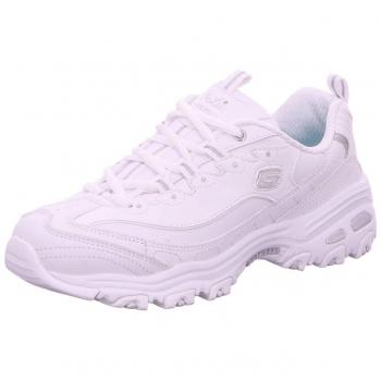 Skechers D'lites Fresh Start Sneaker für Damen, Weiß/Silber, 42 EU