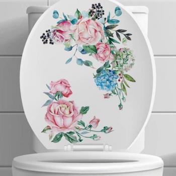 Sticker Impermeabile a Fiore per il Bagno