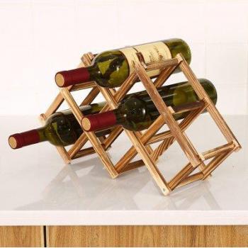 Rangement à bouteilles en bois rétro