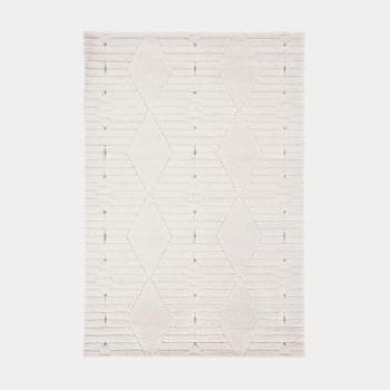 Alfombra Ilyes Blanco Crema Relieve 120x170 cm