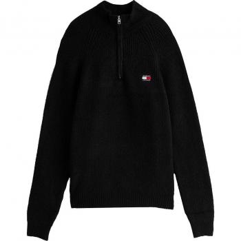 Pull noir Tommy Jeans col camionneur taille moyenne