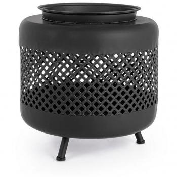 Braciere da giardino a legna per esterno nero tondo D50 x H51