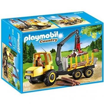 Playmobil 6813 Holztransporter mit Kran LKW Laster Baustelle Bauarbeiter EOL NEU