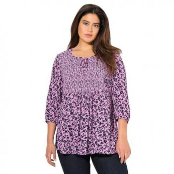 Rosa Ulla Popken Smokbluse Tunika (A‑Linie) – große Größe 50/52 – Viskose