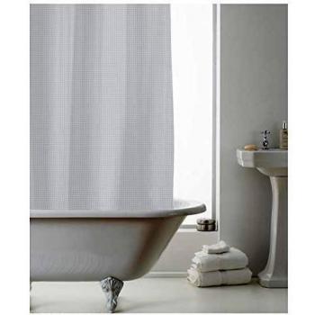 Waffle Design Shower Curtain with Liner Grey 180 x 180cm